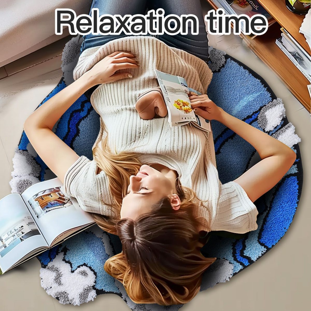 3D Colorful Cartoon Rugs, Colorful Flower Floor Mats, Cute and Beautiful Bedroom Rugs, Super Soft Bedroom Area Rugs, Non-Slip Quick Drying Long Bath Mats, Bathroom Kitchen Long Runner Mats - Image 5