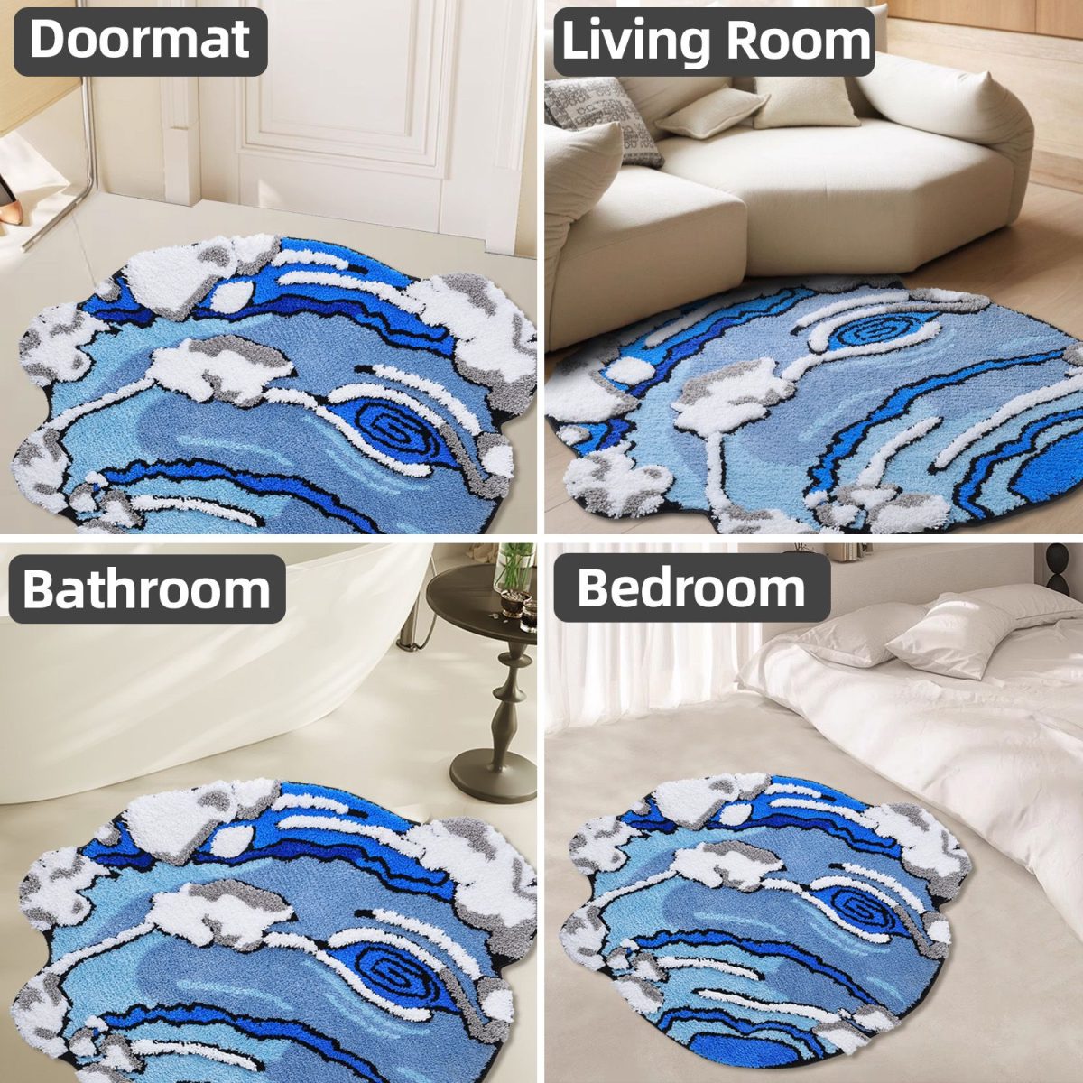 3D Colorful Cartoon Rugs, Colorful Flower Floor Mats, Cute and Beautiful Bedroom Rugs, Super Soft Bedroom Area Rugs, Non-Slip Quick Drying Long Bath Mats, Bathroom Kitchen Long Runner Mats - Image 7