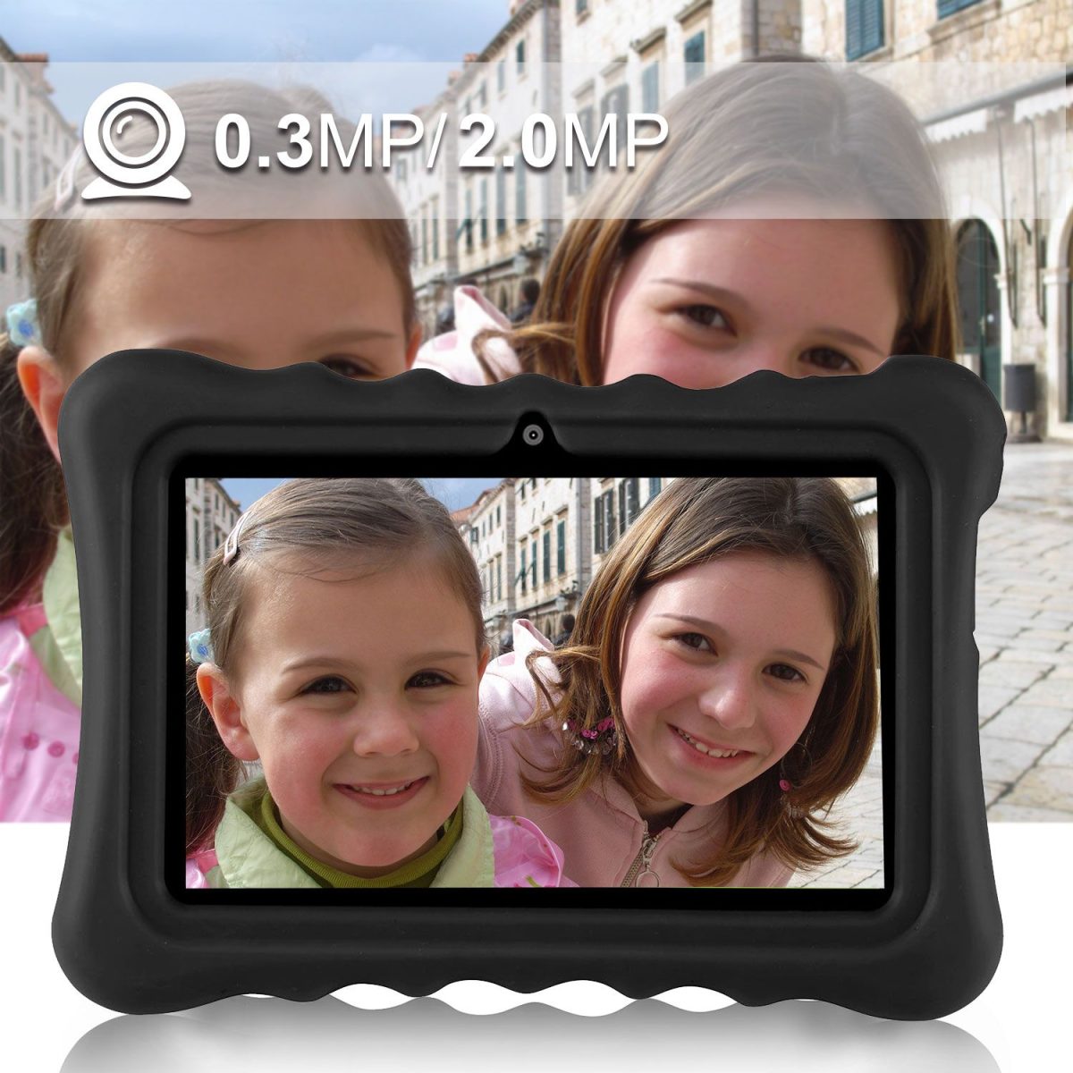 Shock-resistant Silicone Snap-on Case with Stand for 7' Tablets - Image 2
