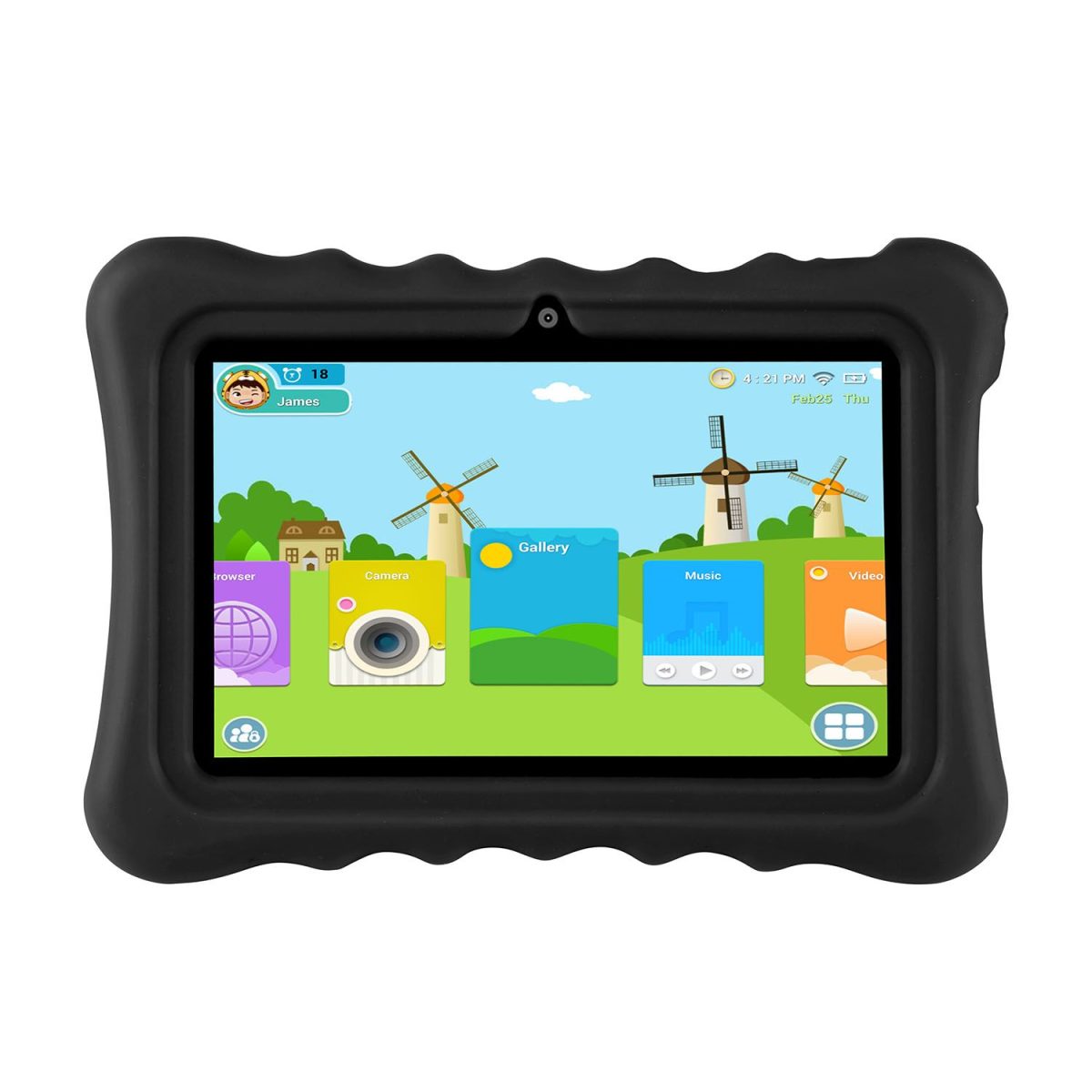 Shock-resistant Silicone Snap-on Case with Stand for 7' Tablets - Image 4