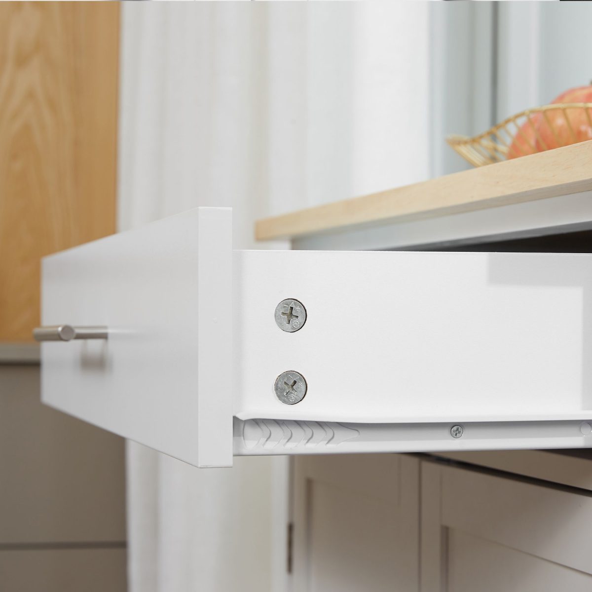 Kitchen Island Cart Rolling Trolley Cart with Drawer, Storage Cabinet & Towel Rack, White - Image 9