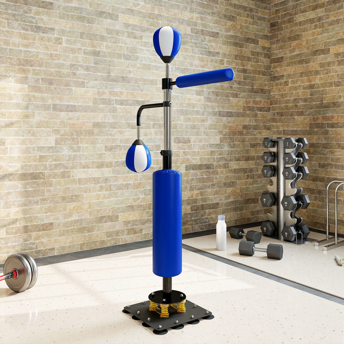 4.6'-6.7' Speed Bag Boxing Bag Stand, Reflex Bag Boxing Training Equipment, Speed Punching Bag, Blue - Image 9
