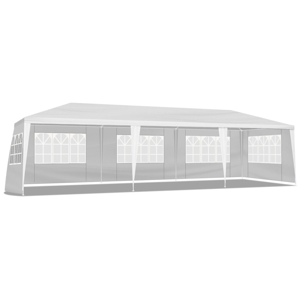 10'x30' Outdoor Party Tent with 8 Removable Sidewalls, Waterproof Canopy Patio Wedding Gazebo, White (self-pickup ONLY) - Image 2