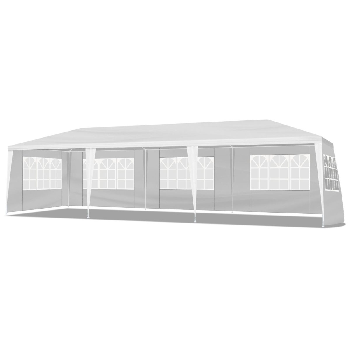 10'x30' Outdoor Party Tent with 8 Removable Sidewalls, Waterproof Canopy Patio Wedding Gazebo, White (self-pickup ONLY) - Image 11