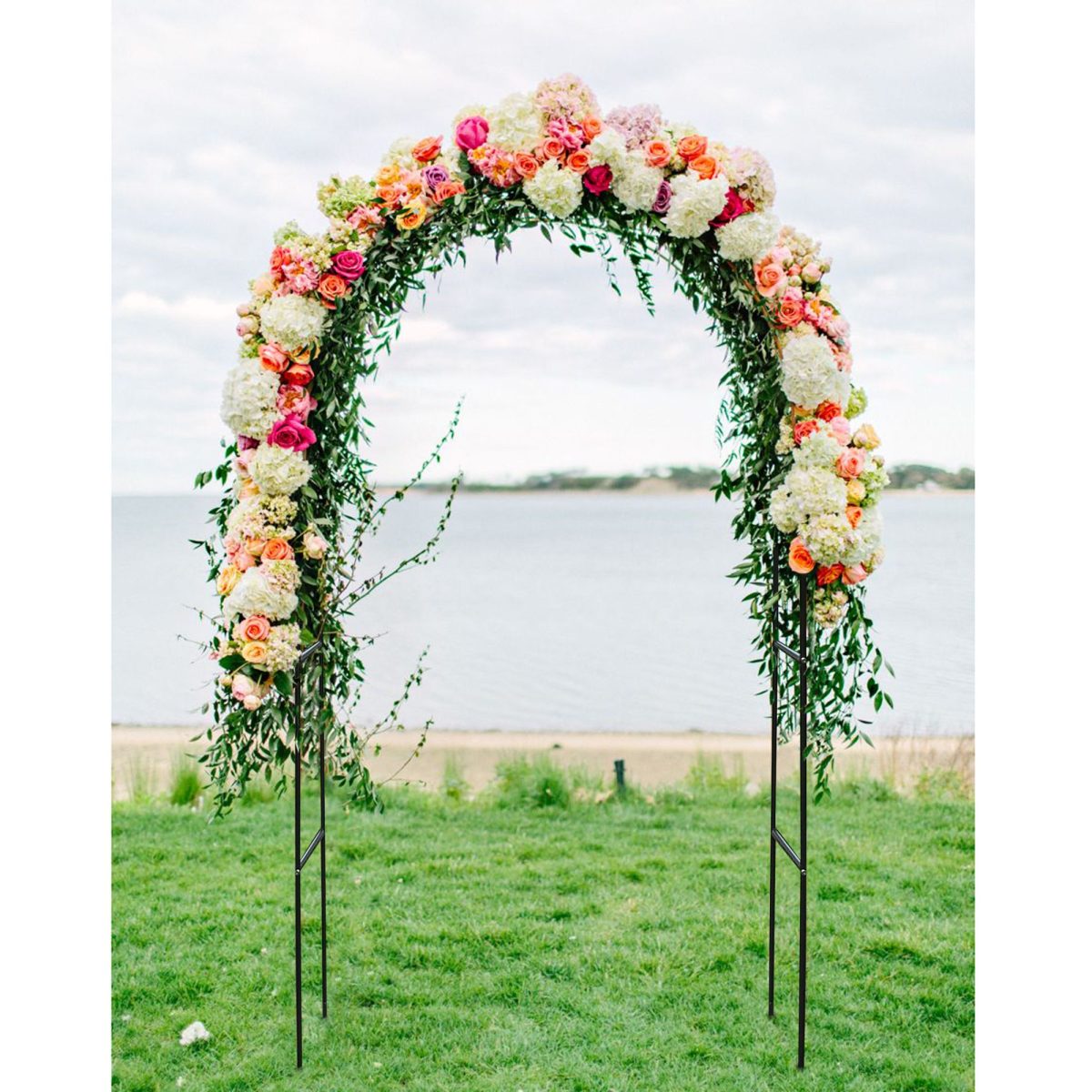 78"H x 45"W Metal Garden Arch Trellis; Adjustable Arbor Trellis for Garden Climbing Plants Support or Wedding Decor,Black - Image 6