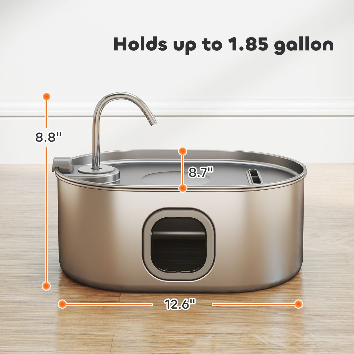 246 oz./7L Stainless Steel Cat Water Fountain with Filters, Ultra-Quiet Pump, for Cats, Dogs & Multi-Pet Homes - Image 3
