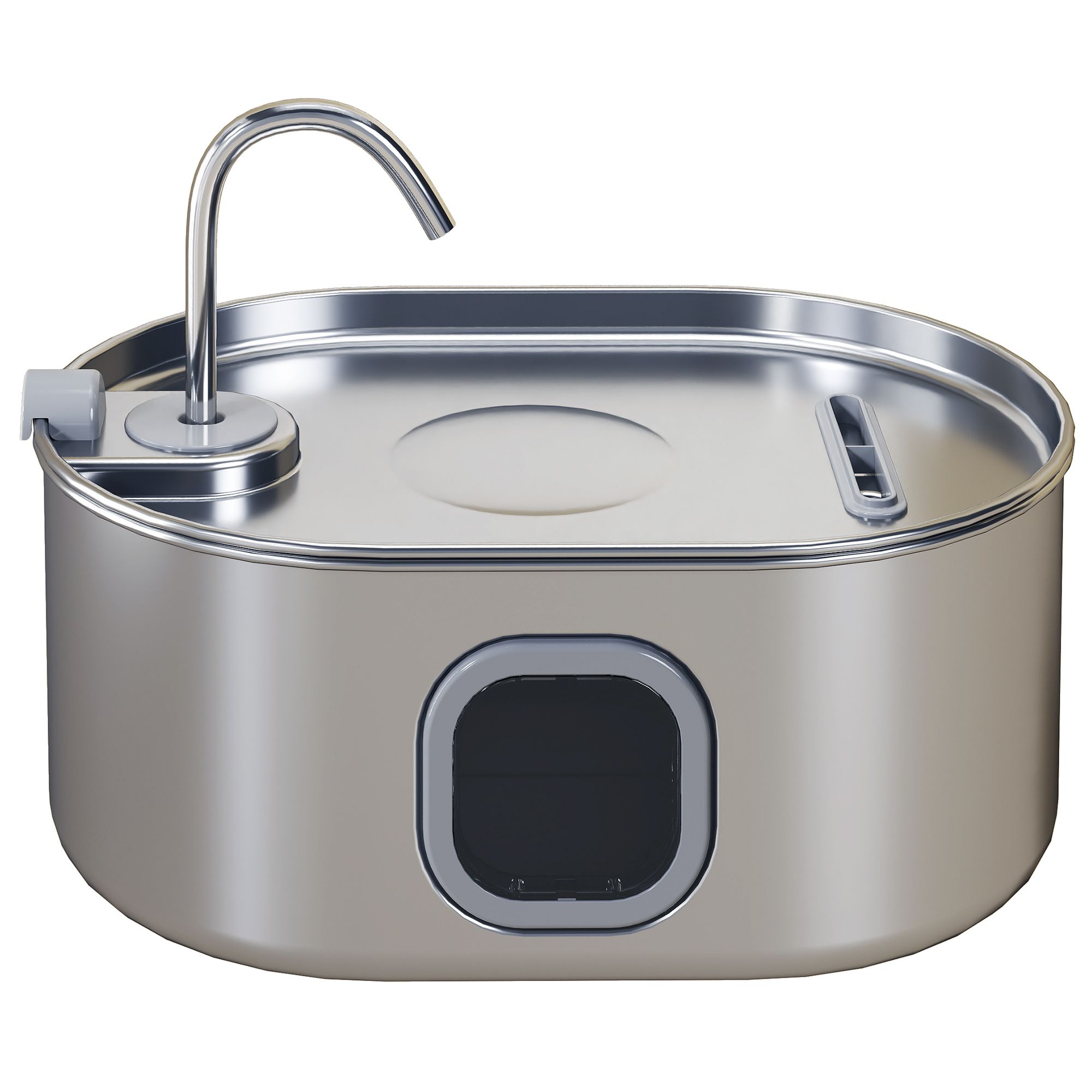 d0102x3jg0y.jpg 246 oz./7L Stainless Steel Cat Water Fountain with Filters, Ultra-Quiet Pump, for Cats, Dogs & Multi-Pet Homes - Image 1