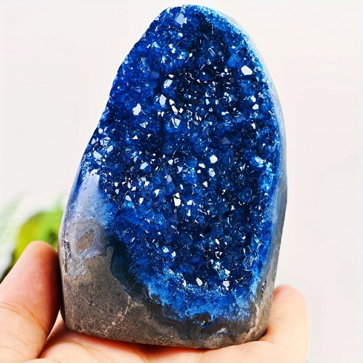 1pc Elegant Blue Crystal Cluster, Artificial Vertical Quartz Crystal Cluster Decoration, High-end Living Room and Office Decoration, Handicraft Collection, Cathedral Mystery Stone - Unique Gift Idea - Image 26
