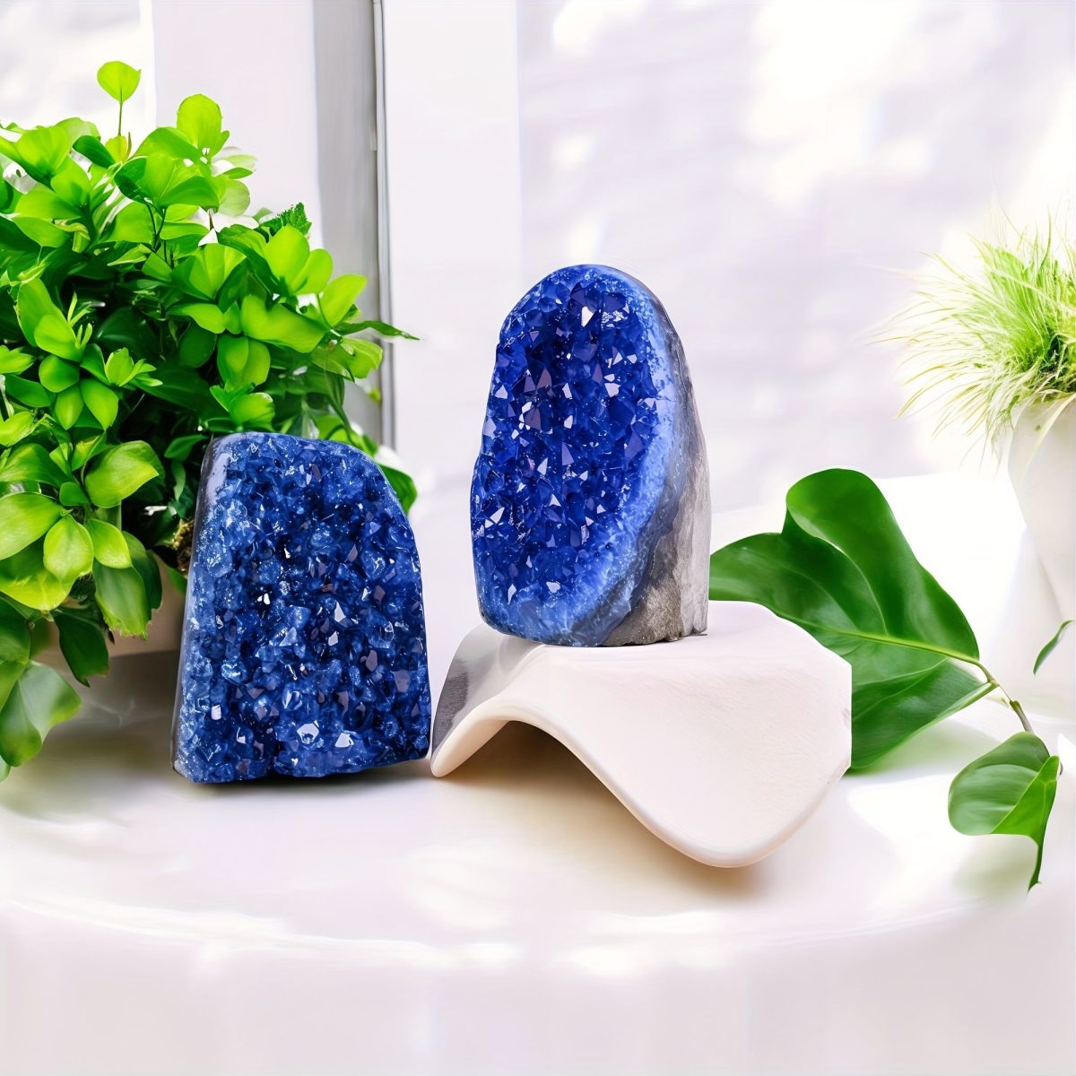 1pc Elegant Blue Crystal Cluster, Artificial Vertical Quartz Crystal Cluster Decoration, High-end Living Room and Office Decoration, Handicraft Collection, Cathedral Mystery Stone - Unique Gift Idea - Image 37