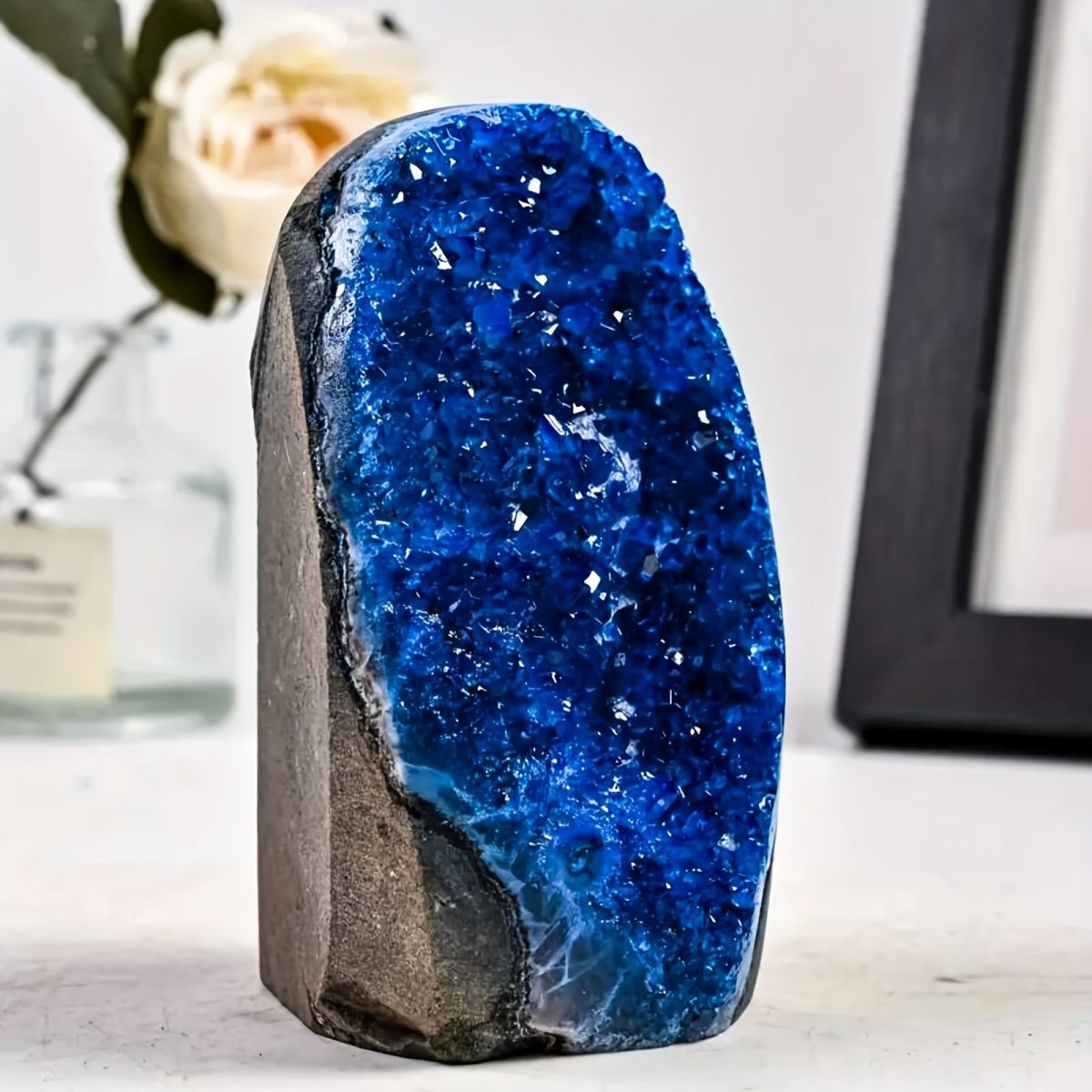 1pc Elegant Blue Crystal Cluster, Artificial Vertical Quartz Crystal Cluster Decoration, High-end Living Room and Office Decoration, Handicraft Collection, Cathedral Mystery Stone - Unique Gift Idea - Image 43
