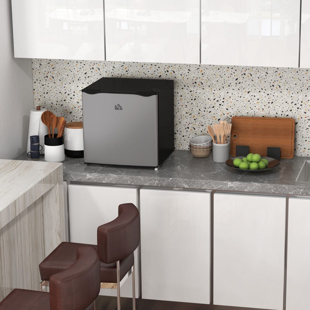 Mini Upright Freezer 1.1 Cu.Ft Compact Silver with Removable Shelves Home Appliances Chill Solution - Image 2