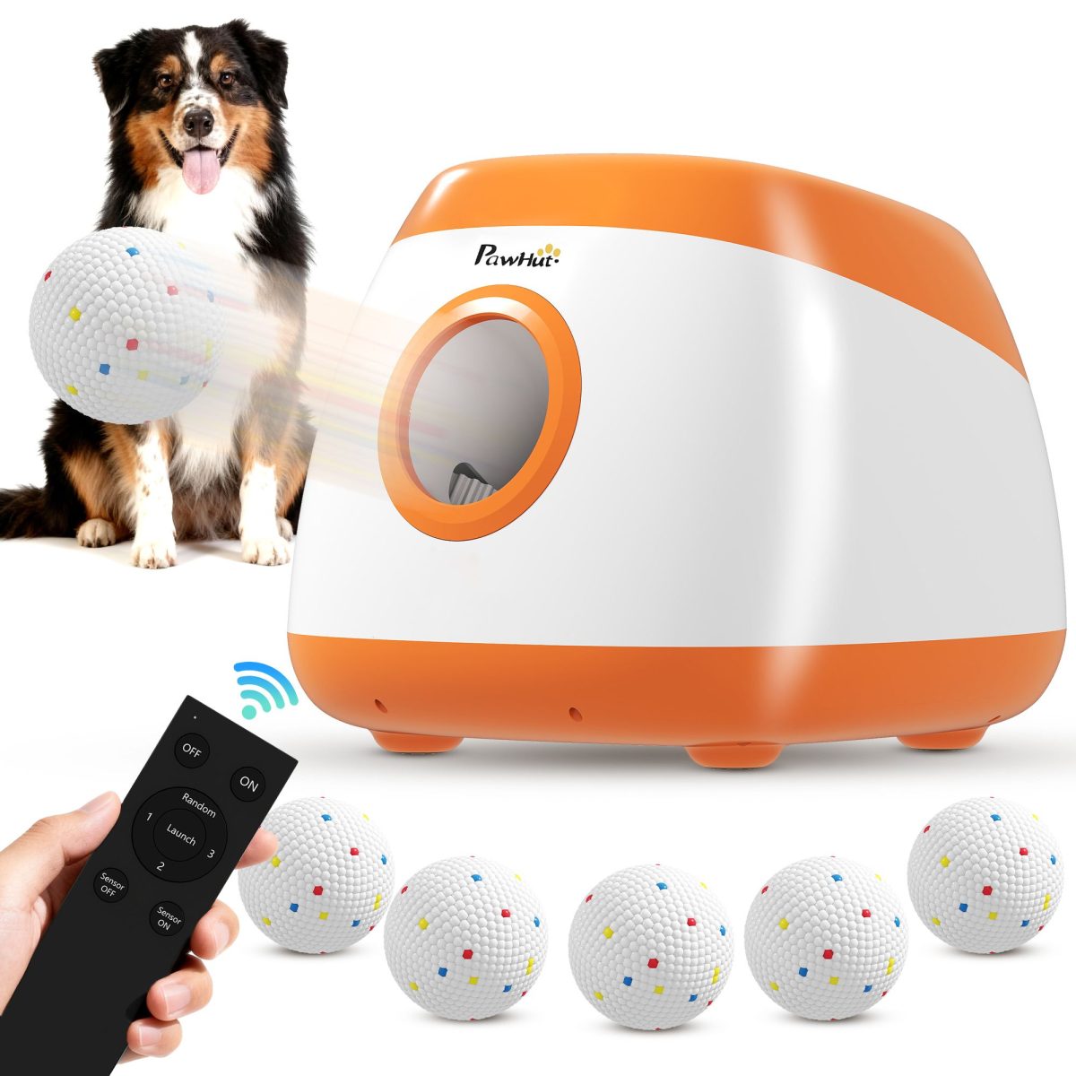 Automatic Dog Ball Launcher with 26-79 FT Distance, Automatic Ball Launcher for Medium and Large Dogs, Orange - Image 11