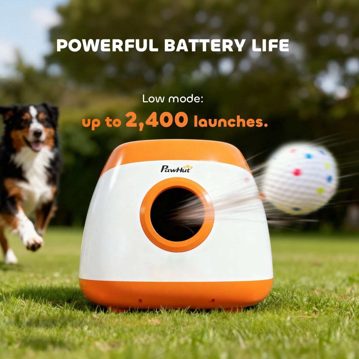 Automatic Dog Ball Launcher with 26-79 FT Distance, Automatic Ball Launcher for Medium and Large Dogs, Orange - Image 6