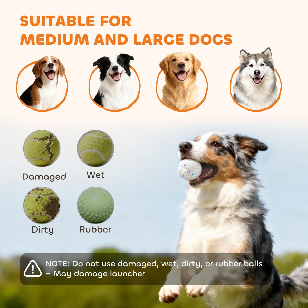 Automatic Dog Ball Launcher with 26-79 FT Distance, Automatic Ball Launcher for Medium and Large Dogs, Orange - Image 8