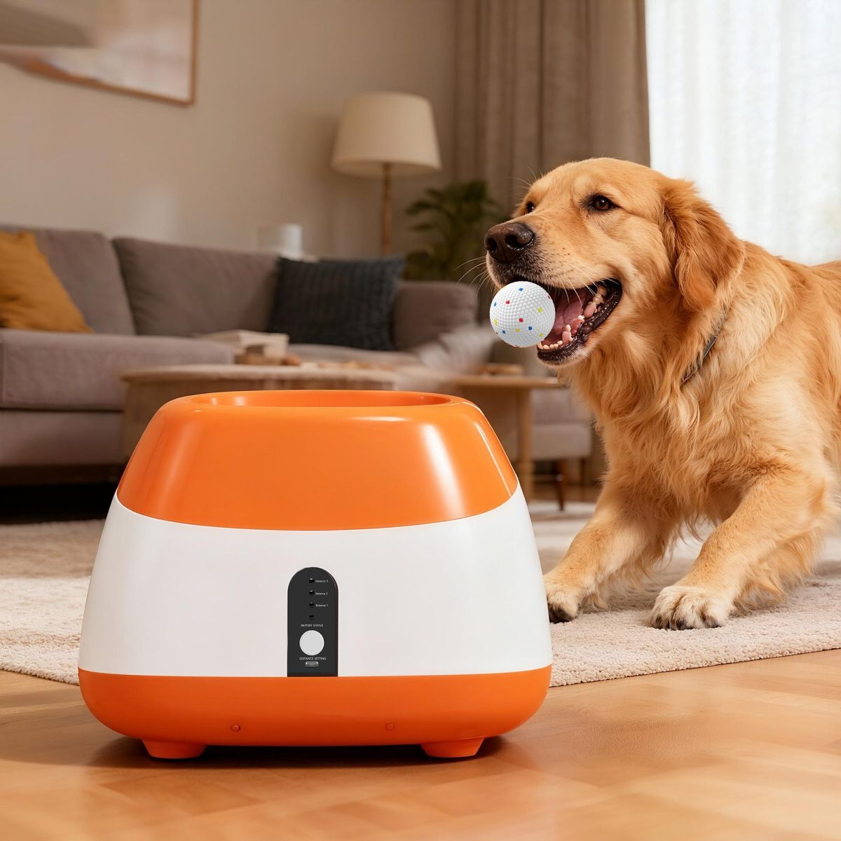Automatic Dog Ball Launcher with 26-79 FT Distance, Automatic Ball Launcher for Medium and Large Dogs, Orange - Image 9