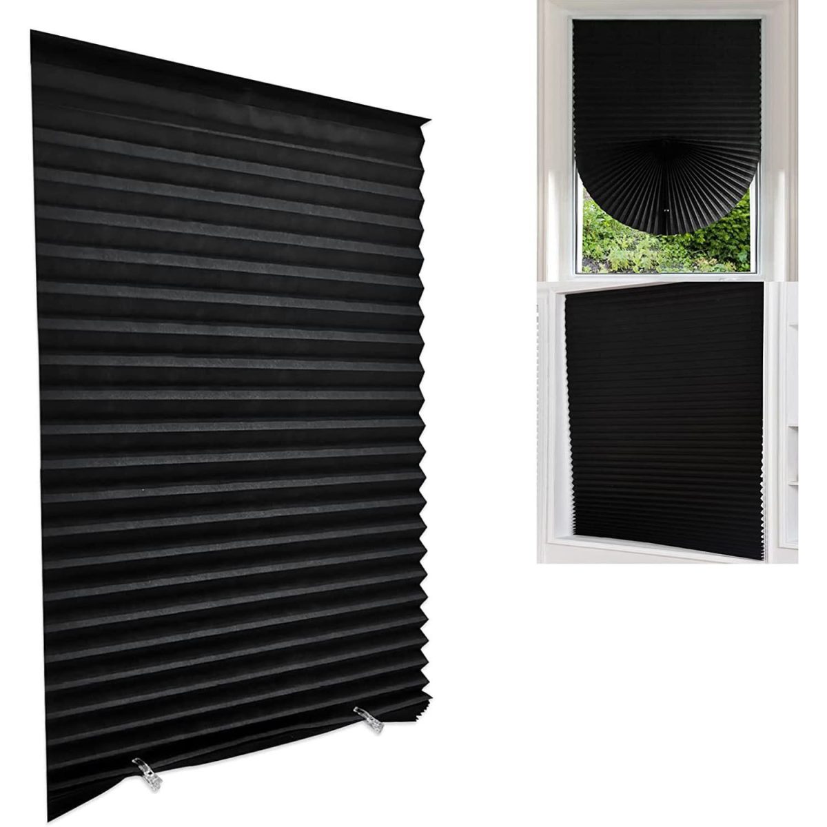 Portable blind full-shading curtain self-adhesive pleated blind non-perforated adhesive roller blinds. - Image 31