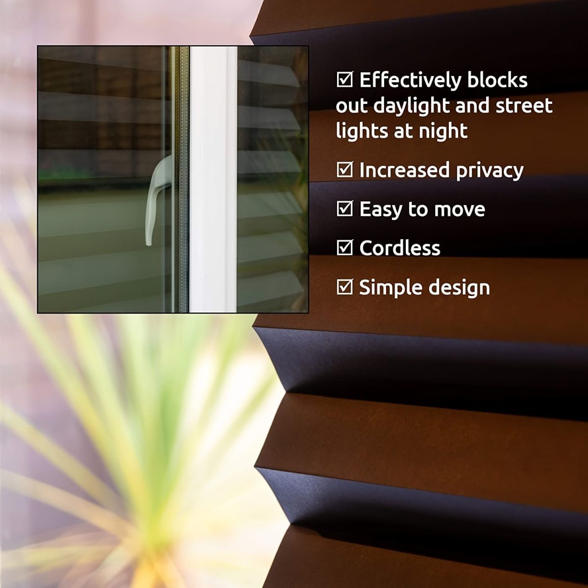Portable blind full-shading curtain self-adhesive pleated blind non-perforated adhesive roller blinds. - Image 22