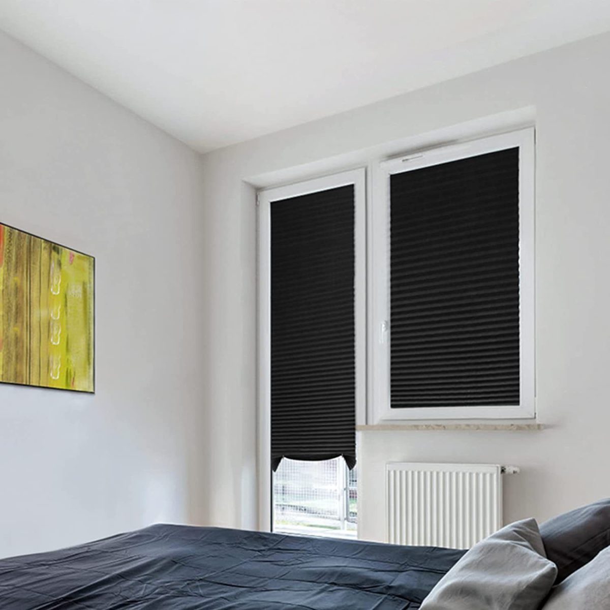 Portable blind full-shading curtain self-adhesive pleated blind non-perforated adhesive roller blinds. - Image 9