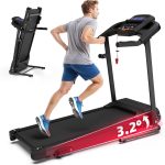Compact Folding Treadmill for Home - 2.5HP Quiet Brushless Motor, 3-Level Incline, 7.5 MPH, Shock Absorption, Space-Saving Design for Running, Walking - Treadmill for Small Spaces & Home Use