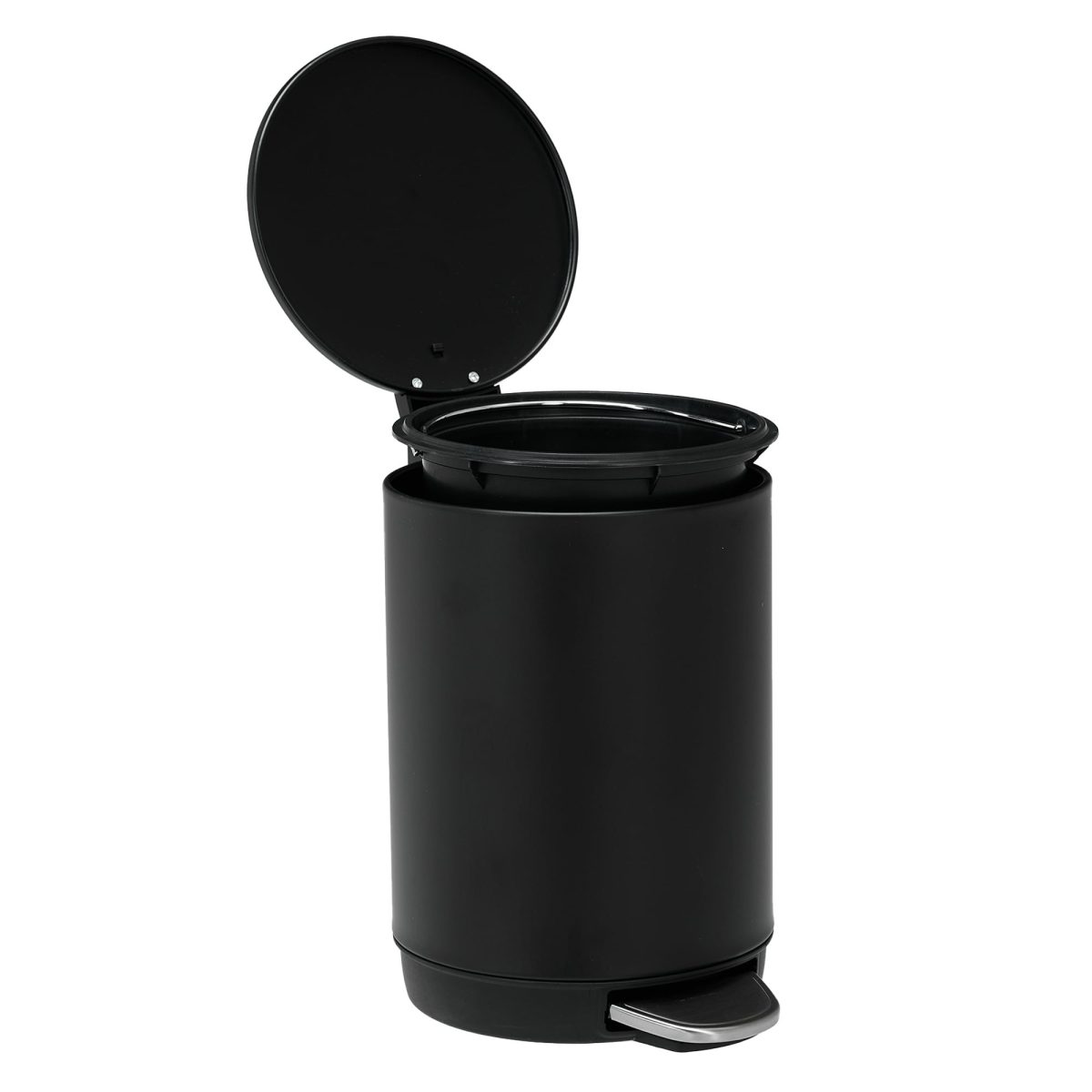 3L/0.8 Gallon Round Step Trash Can, Small Stainless Steel Bathroom Garbage Can with Foot Pedal and Removable Inner Bucket for Bathroom, Bedroom, Office, Black - Image 11