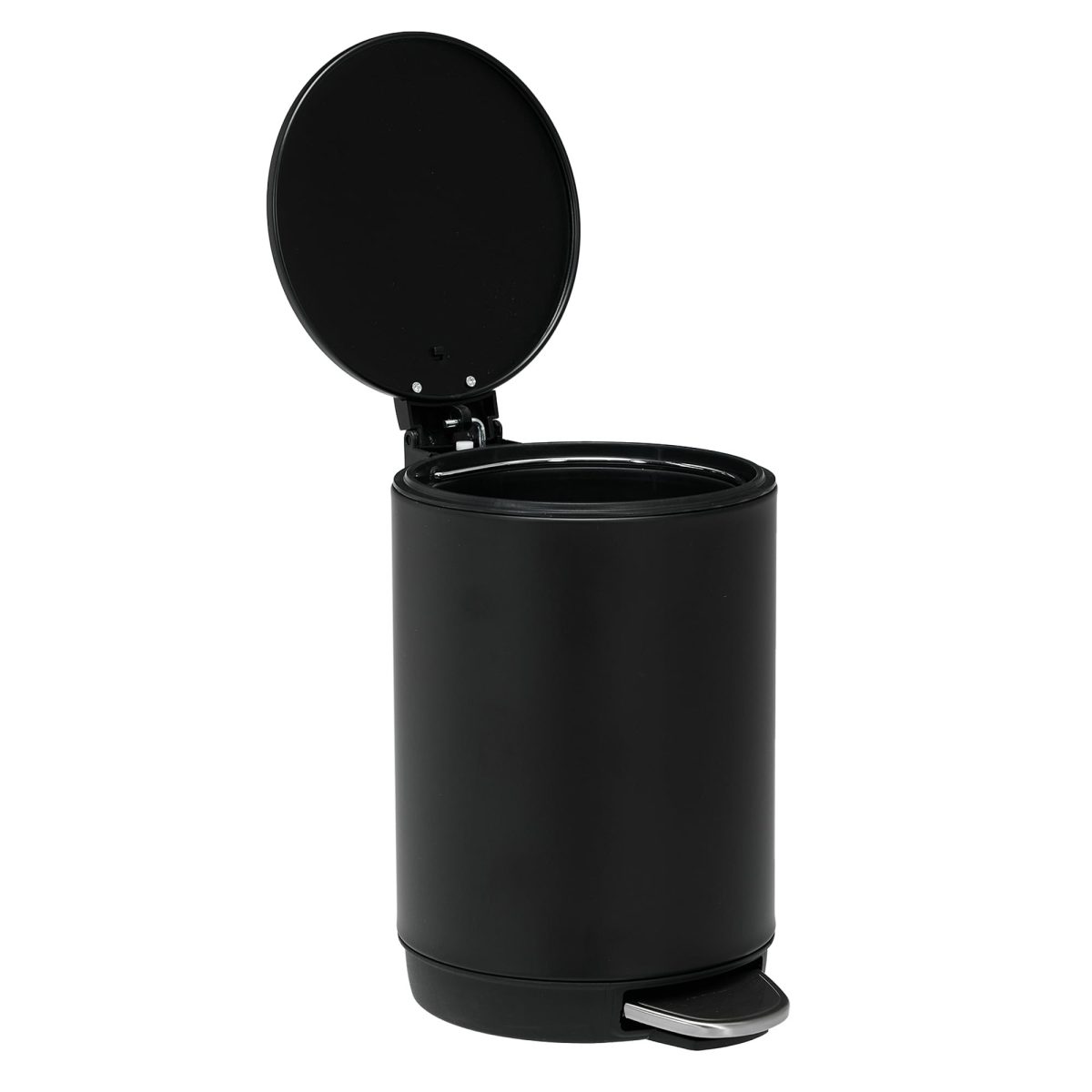 3L/0.8 Gallon Round Step Trash Can, Small Stainless Steel Bathroom Garbage Can with Foot Pedal and Removable Inner Bucket for Bathroom, Bedroom, Office, Black - Image 15