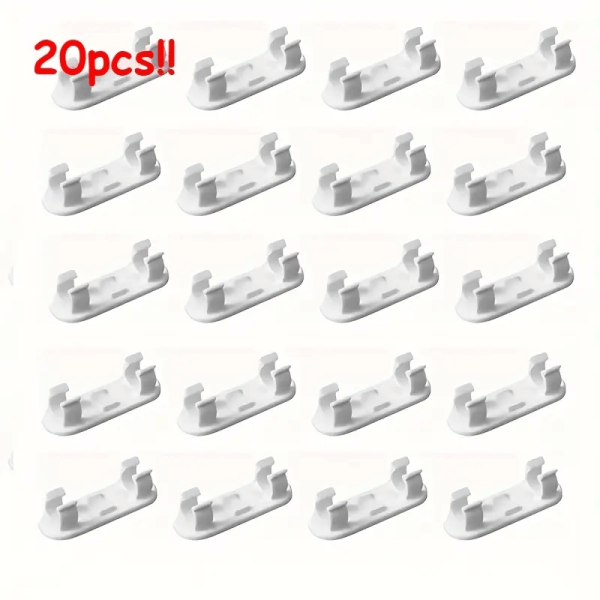 20pcs Clear Cable Management Clips - Adhesive Cable Organizers for TV, PC, Ethernet, Under Desk & Wall - Home & Office Organization