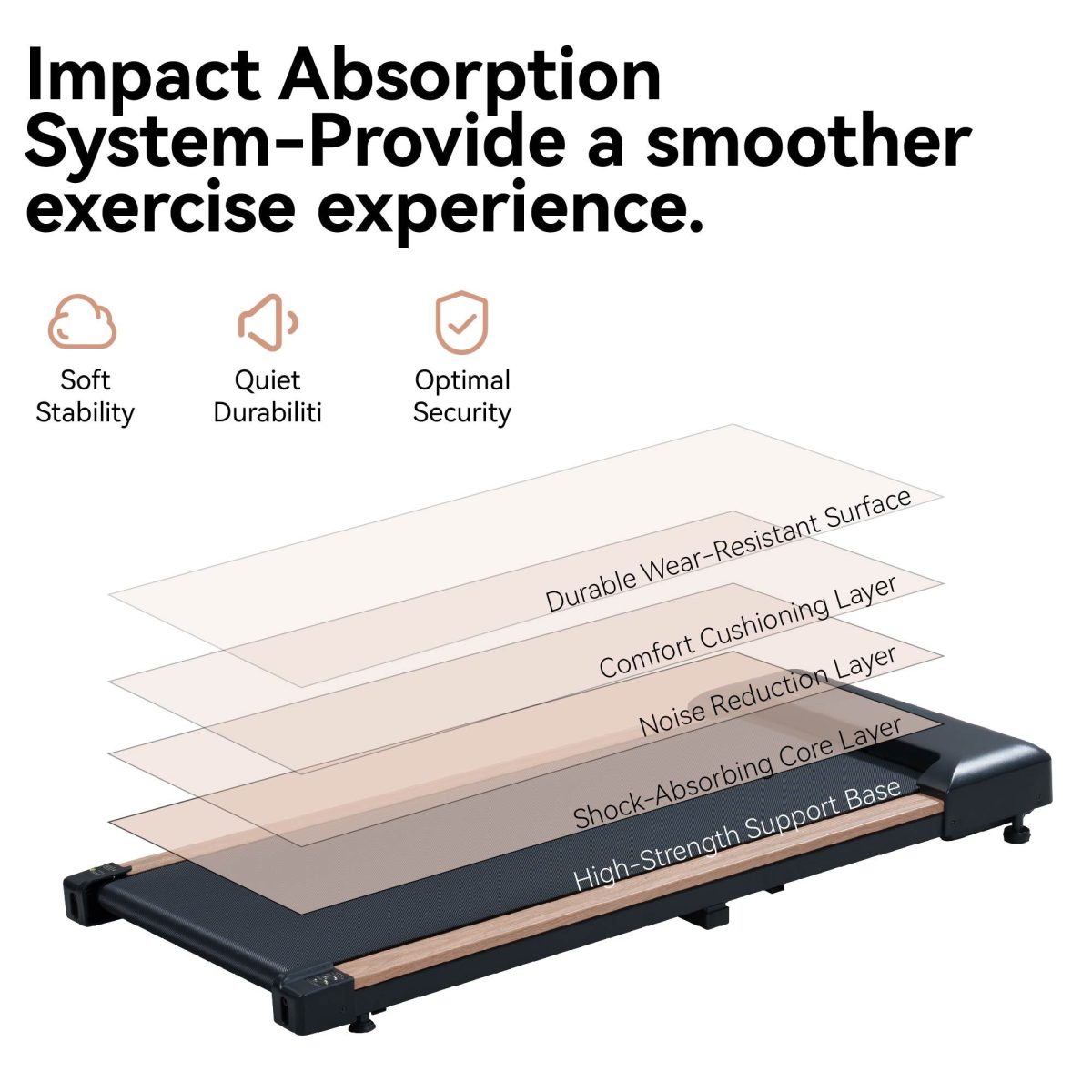 2.25HP Under Desk Treadmill, Portable Wood Walking Pad for Home & Office, Compact Running & Walking Machine with Remote Control, LED Display, Black - Image 11