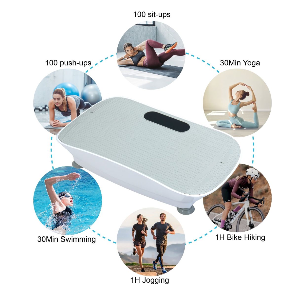 Silent Vibration Platform Crazy Fitness Massage 10-Frequency Weight Loss & Fat Burner Body Shaking Machine For Unisex Grey033 - Image 4