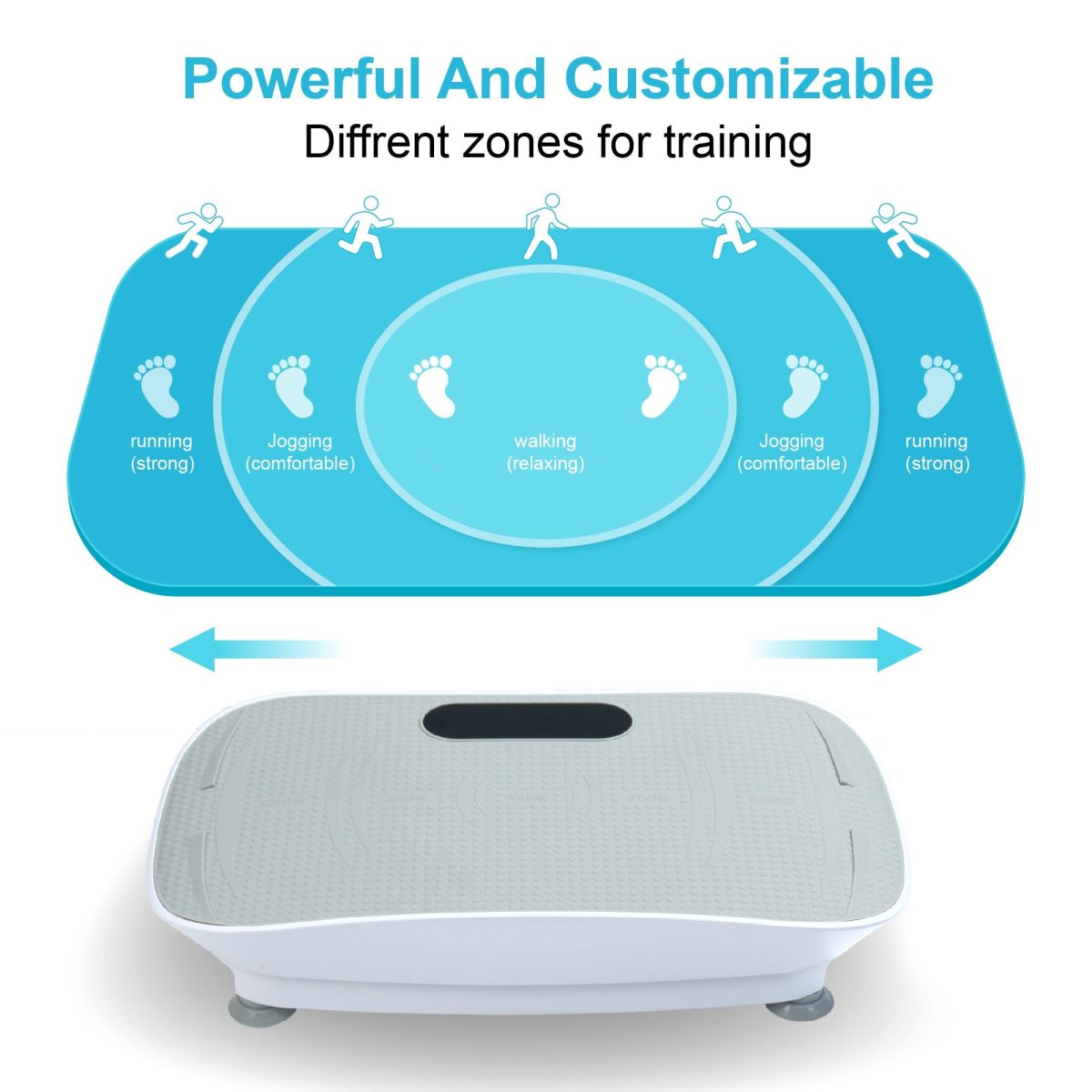 Silent Vibration Platform Crazy Fitness Massage 10-Frequency Weight Loss & Fat Burner Body Shaking Machine For Unisex Grey033 - Image 5