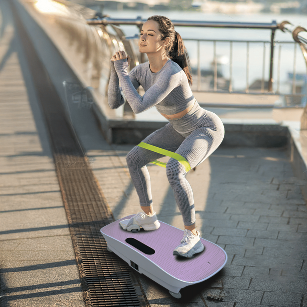 Silent Vibration Platform Crazy Fitness Massage 10-Frequency Weight Loss & Fat Burner Body Shaking Machine For Unisex Pink - Image 2
