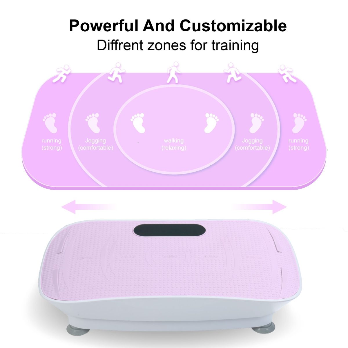 Silent Vibration Platform Crazy Fitness Massage 10-Frequency Weight Loss & Fat Burner Body Shaking Machine For Unisex Pink - Image 5
