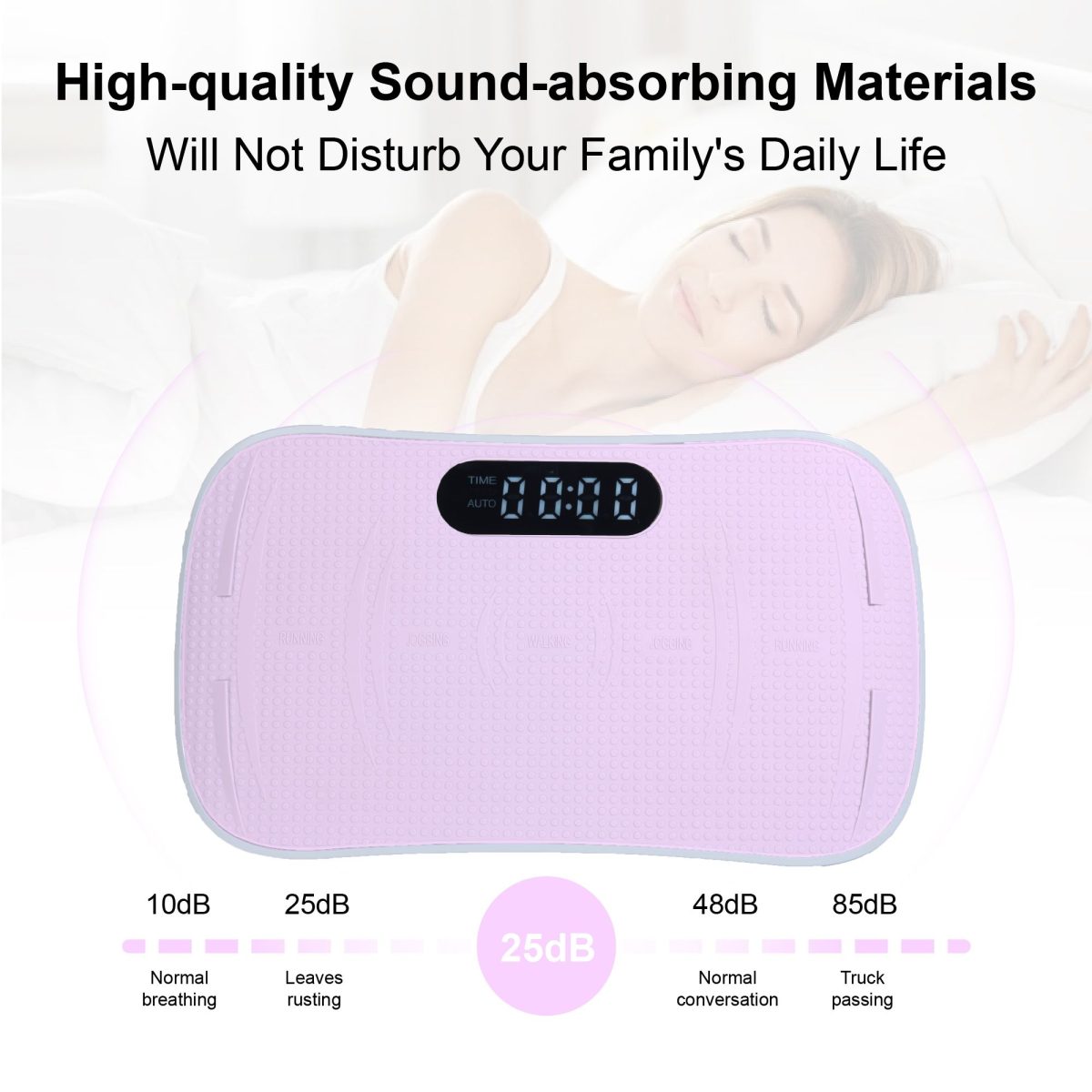 Silent Vibration Platform Crazy Fitness Massage 10-Frequency Weight Loss & Fat Burner Body Shaking Machine For Unisex Pink - Image 7